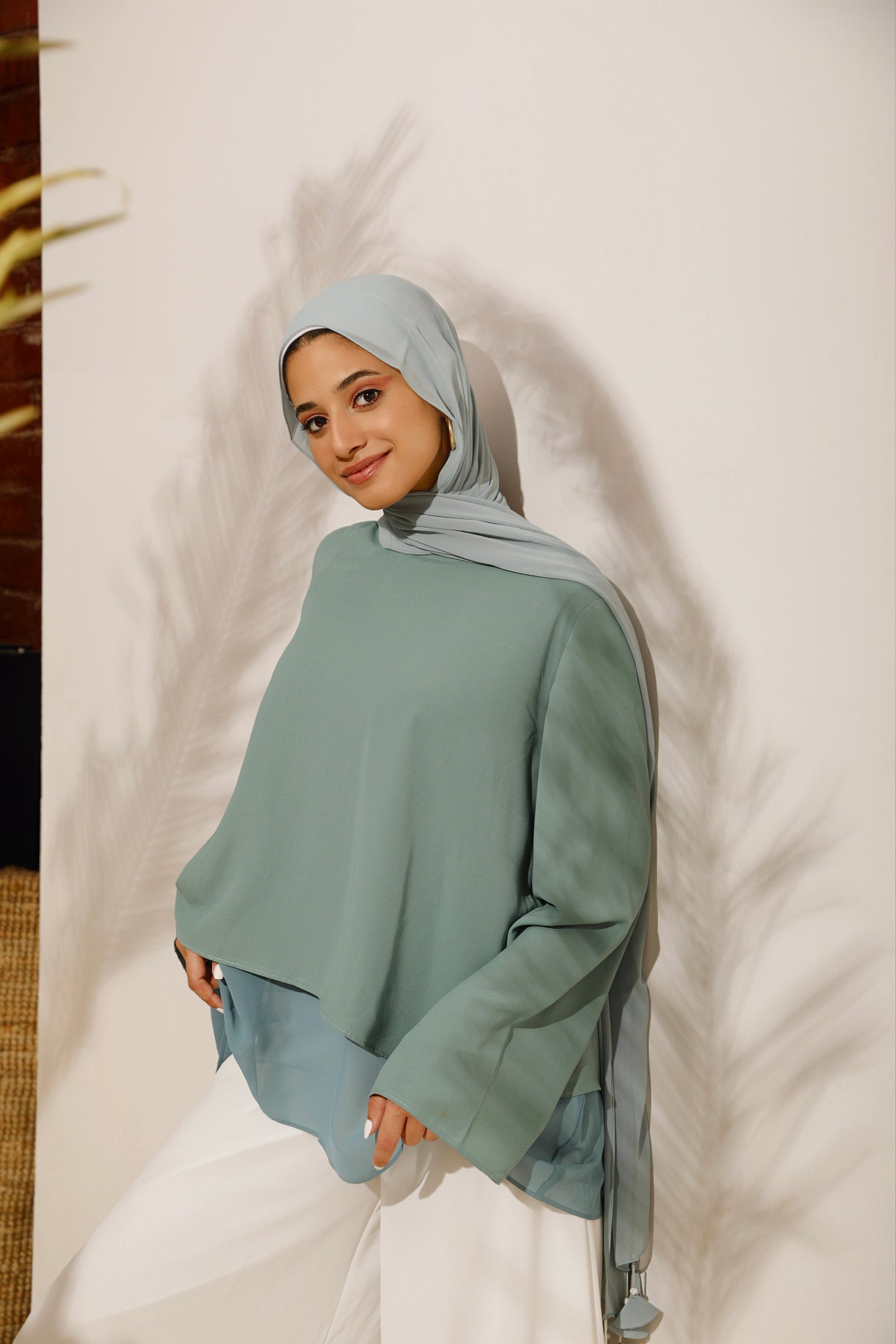The Lace Garment Layer Up Blouse. Versatile and Chic; Comes in 7 colors || Mint