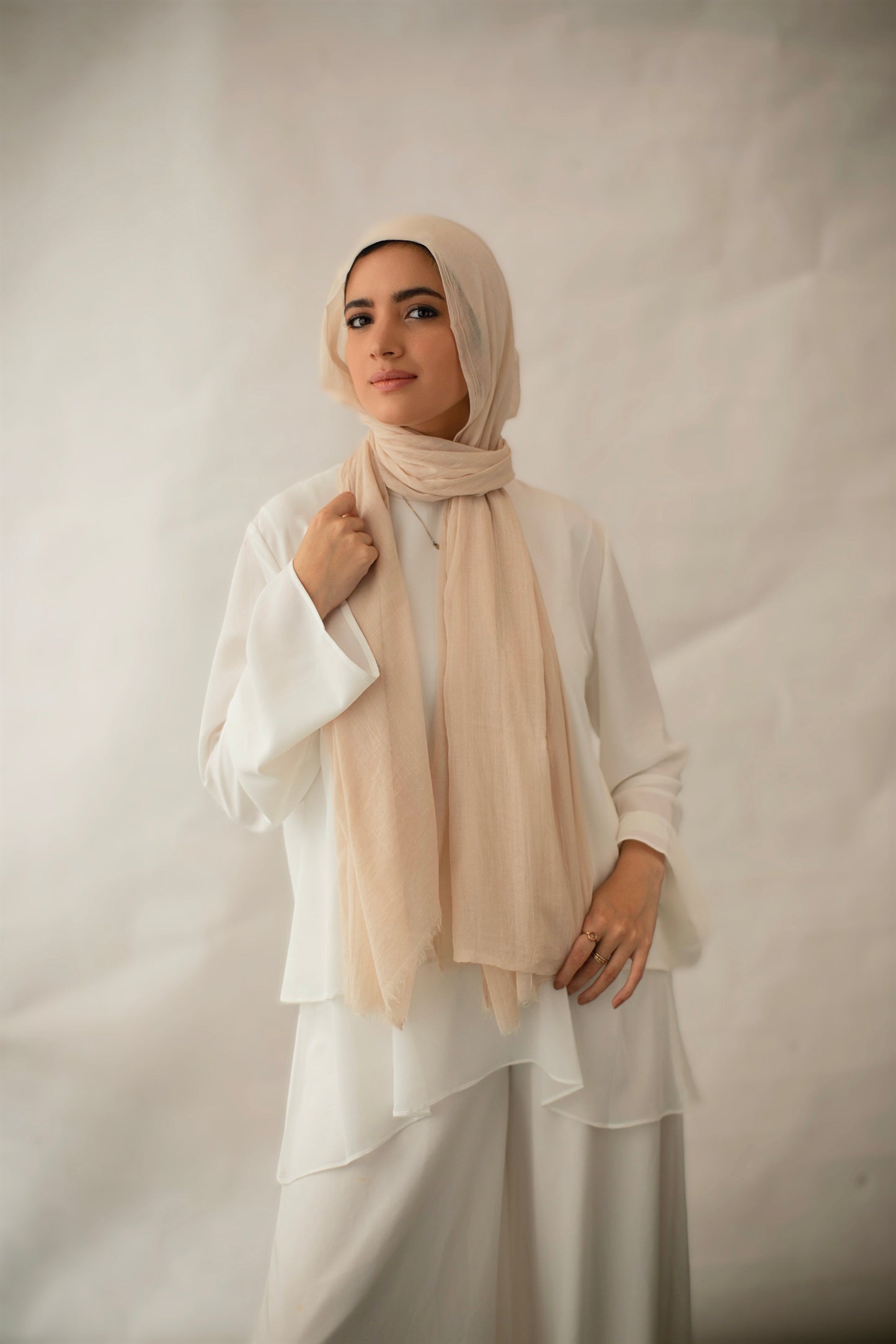 The Lace Garment Cotton Candies Scarf. Egyptian Cotton for Modern Modesty || Buttercream