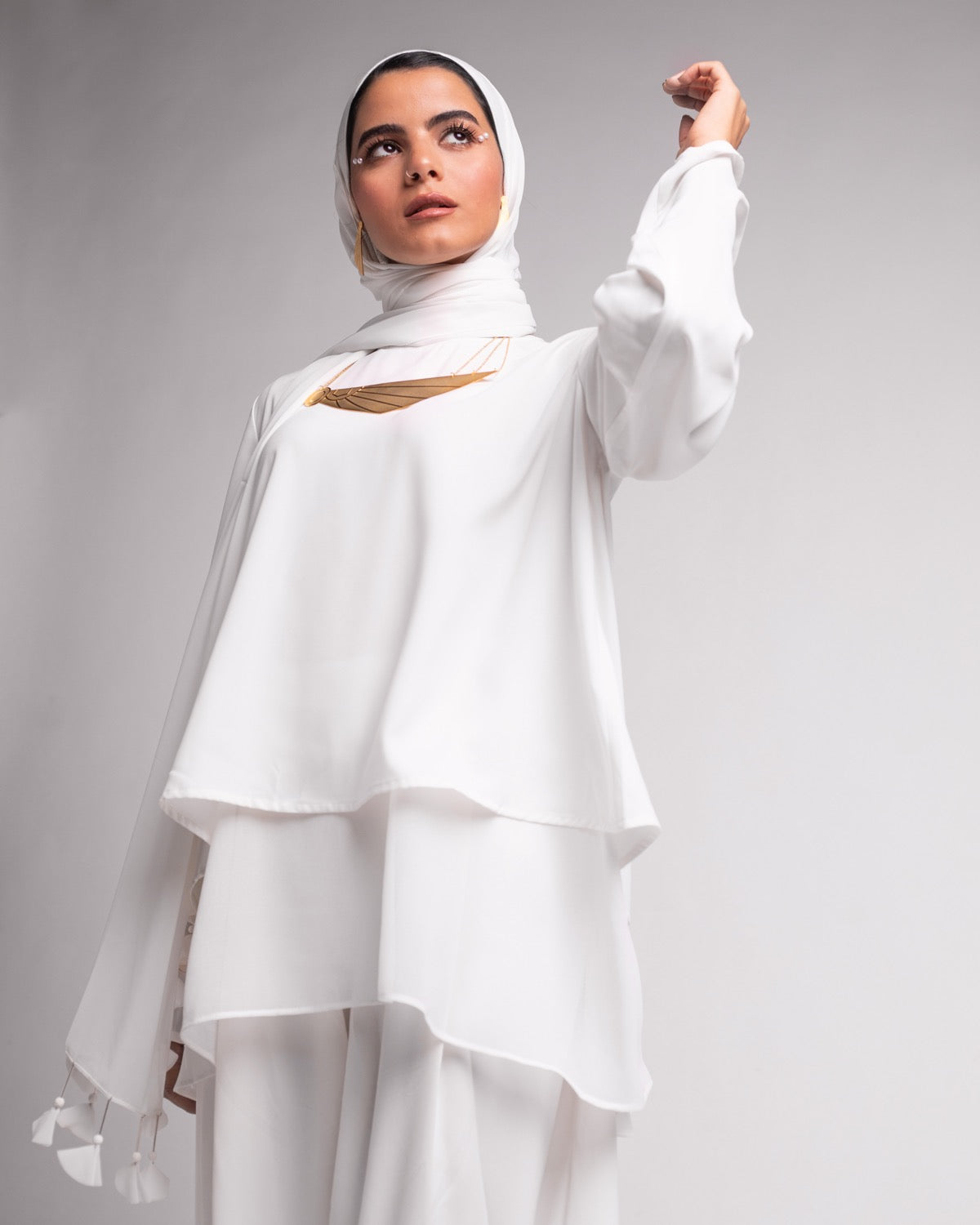 The Lace Garment Layer Up Blouse. Versatile and Chic; Comes in 7 colors || White