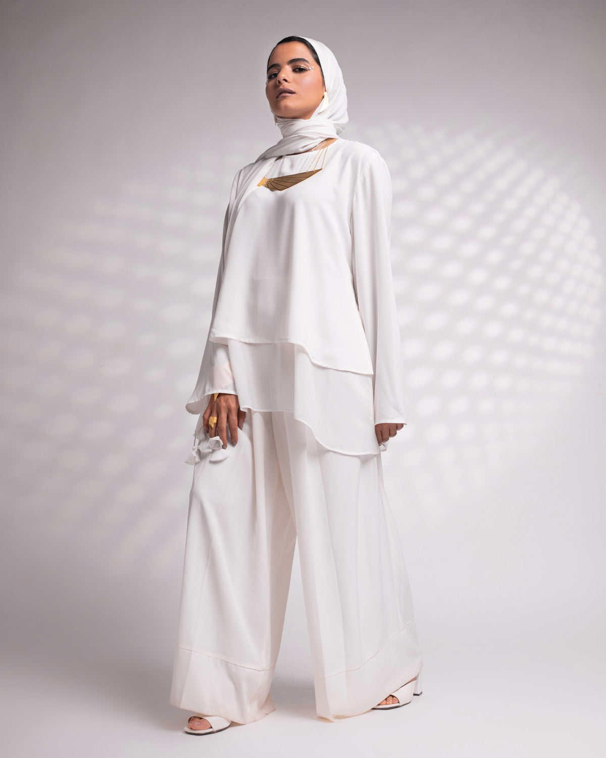 The Lace Garment Layer Up Blouse. Versatile and Chic; Comes in 7 colors || White