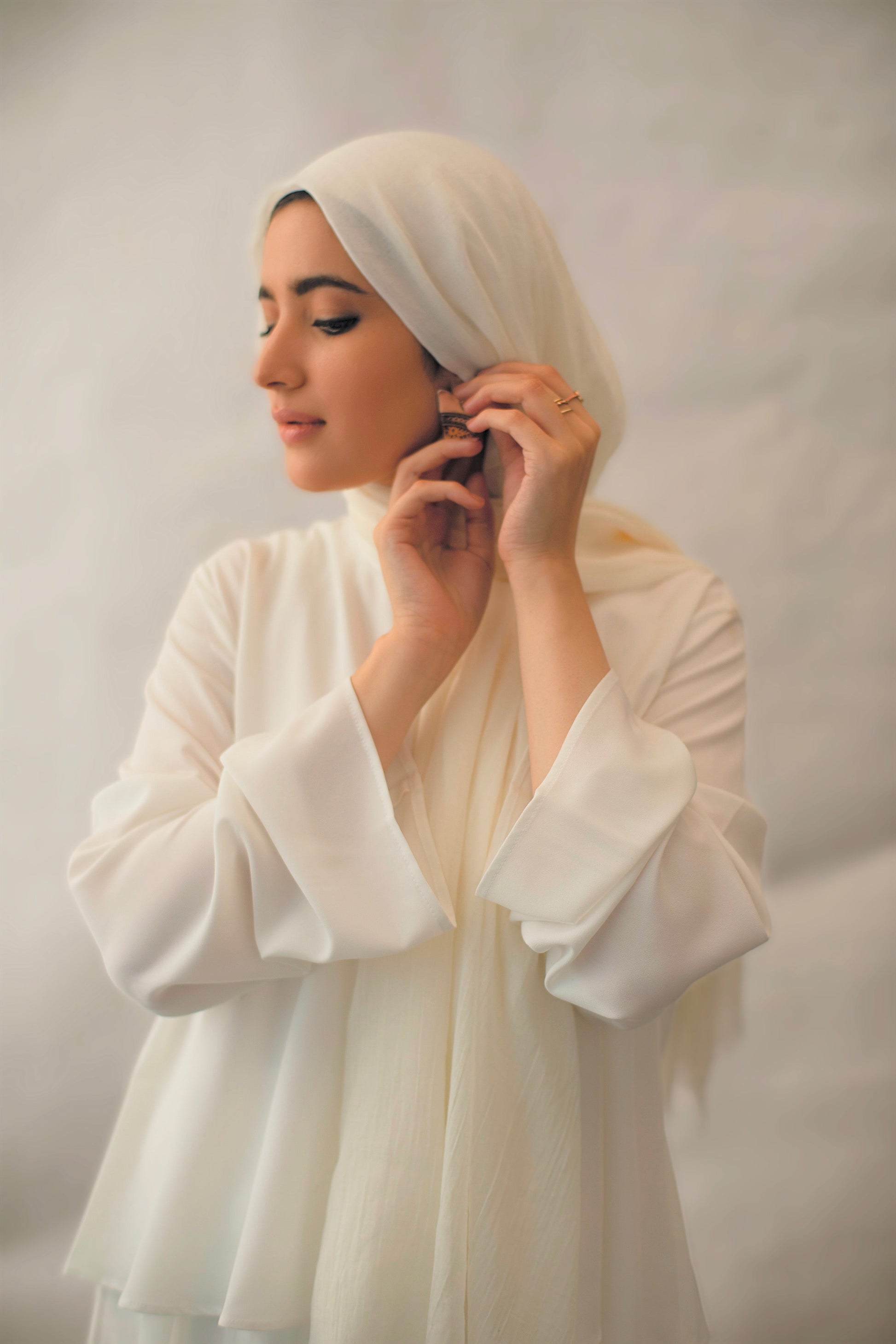 The Lace Garment Cotton Candies Scarf. Egyptian Cotton for Modern Modesty || Buttercream