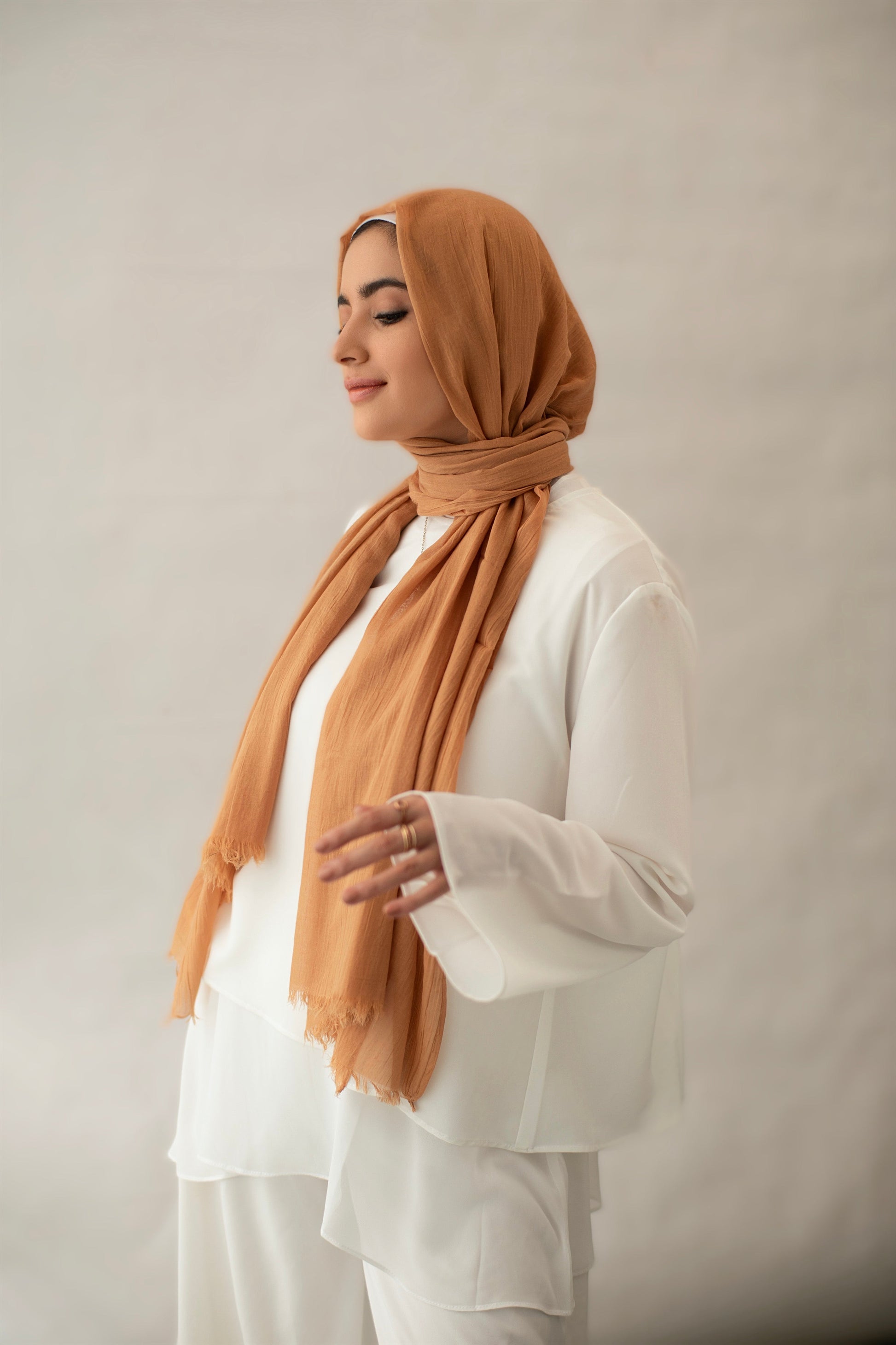 The Lace Garment Cotton Candies Scarf. Egyptian Cotton for Modern Modesty || Biscuit