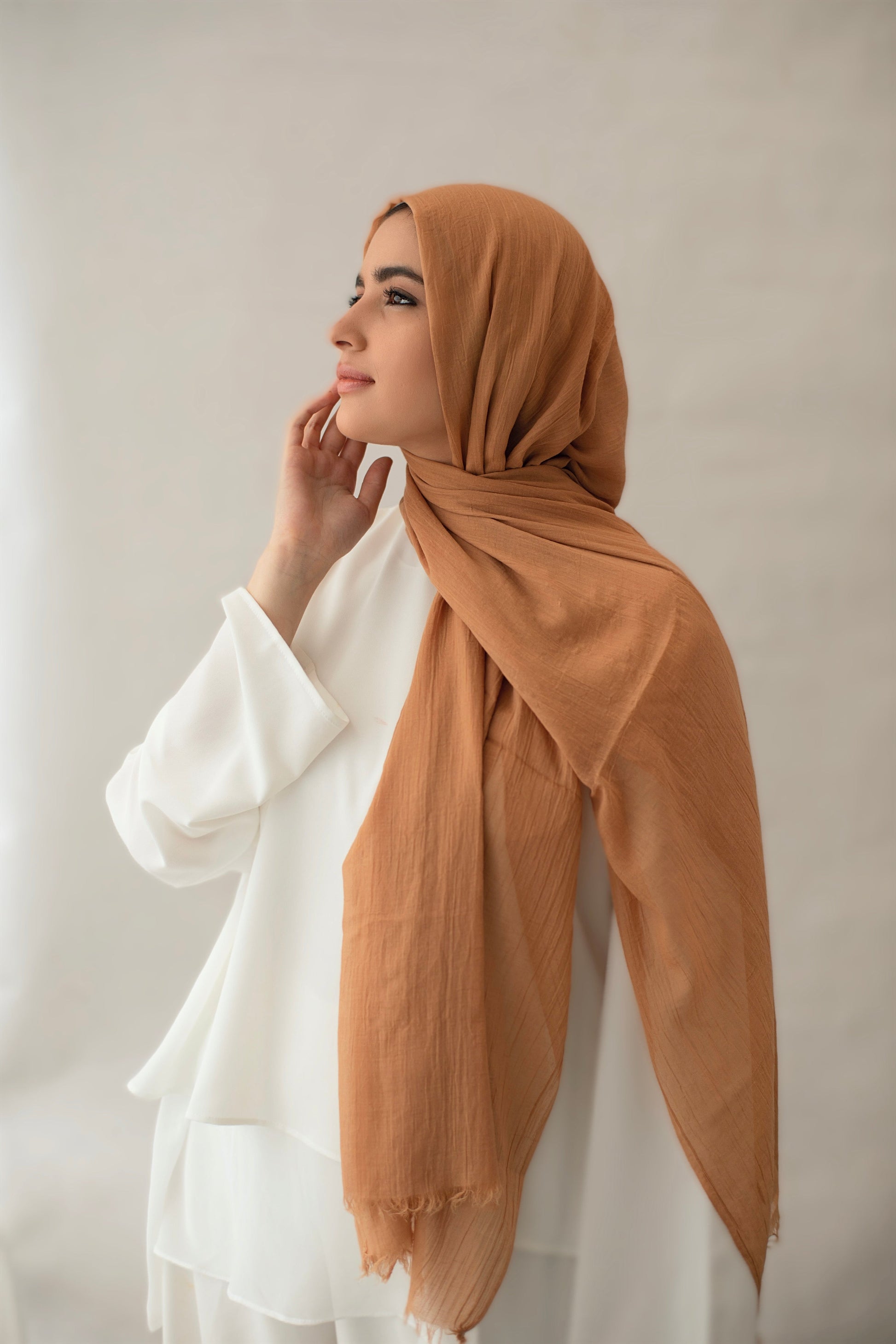 The Lace Garment Cotton Candies Scarf. Egyptian Cotton for Modern Modesty || Biscuit