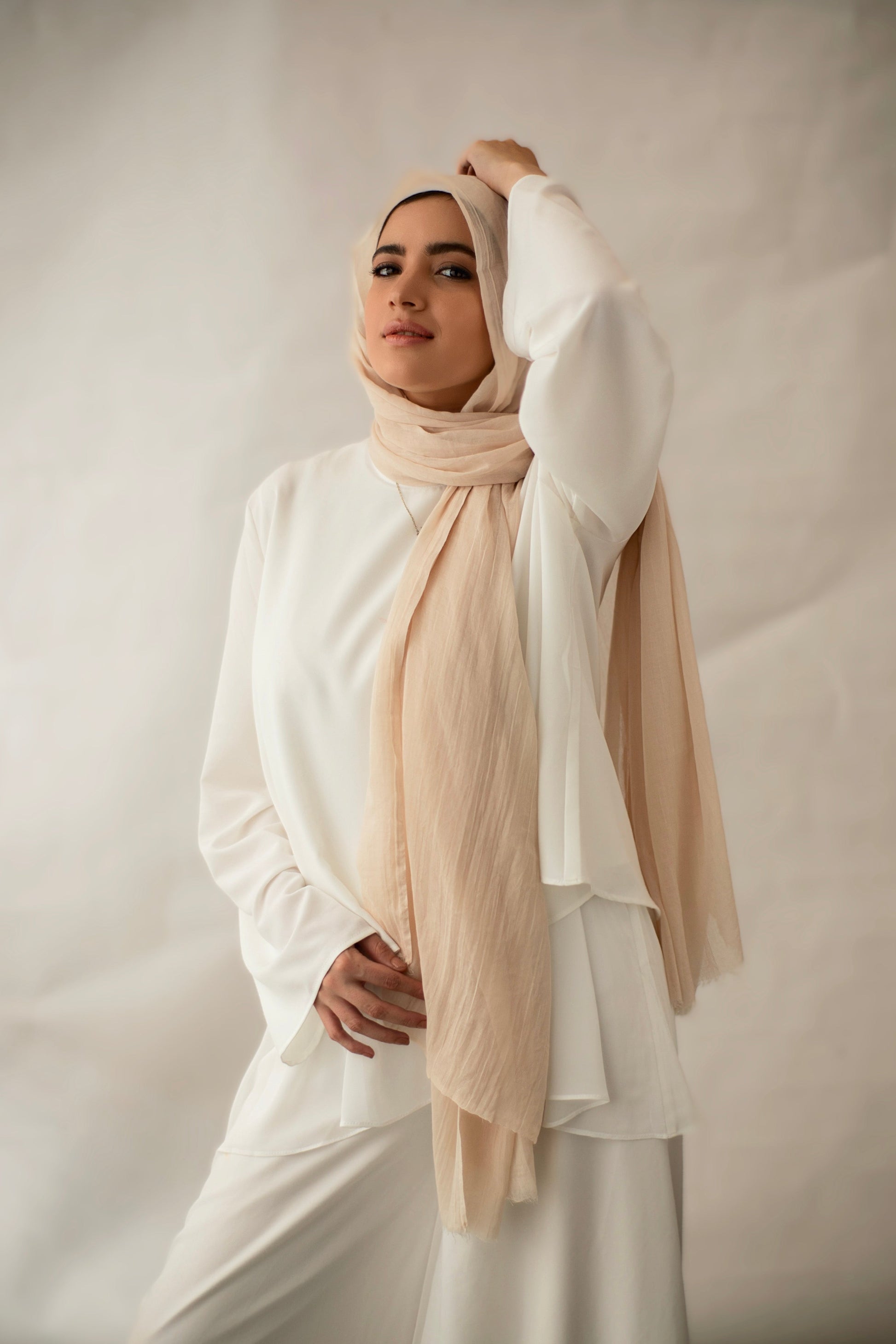 The Lace Garment Cotton Candies Scarf. Egyptian Cotton for Modern Modesty || Buttercream