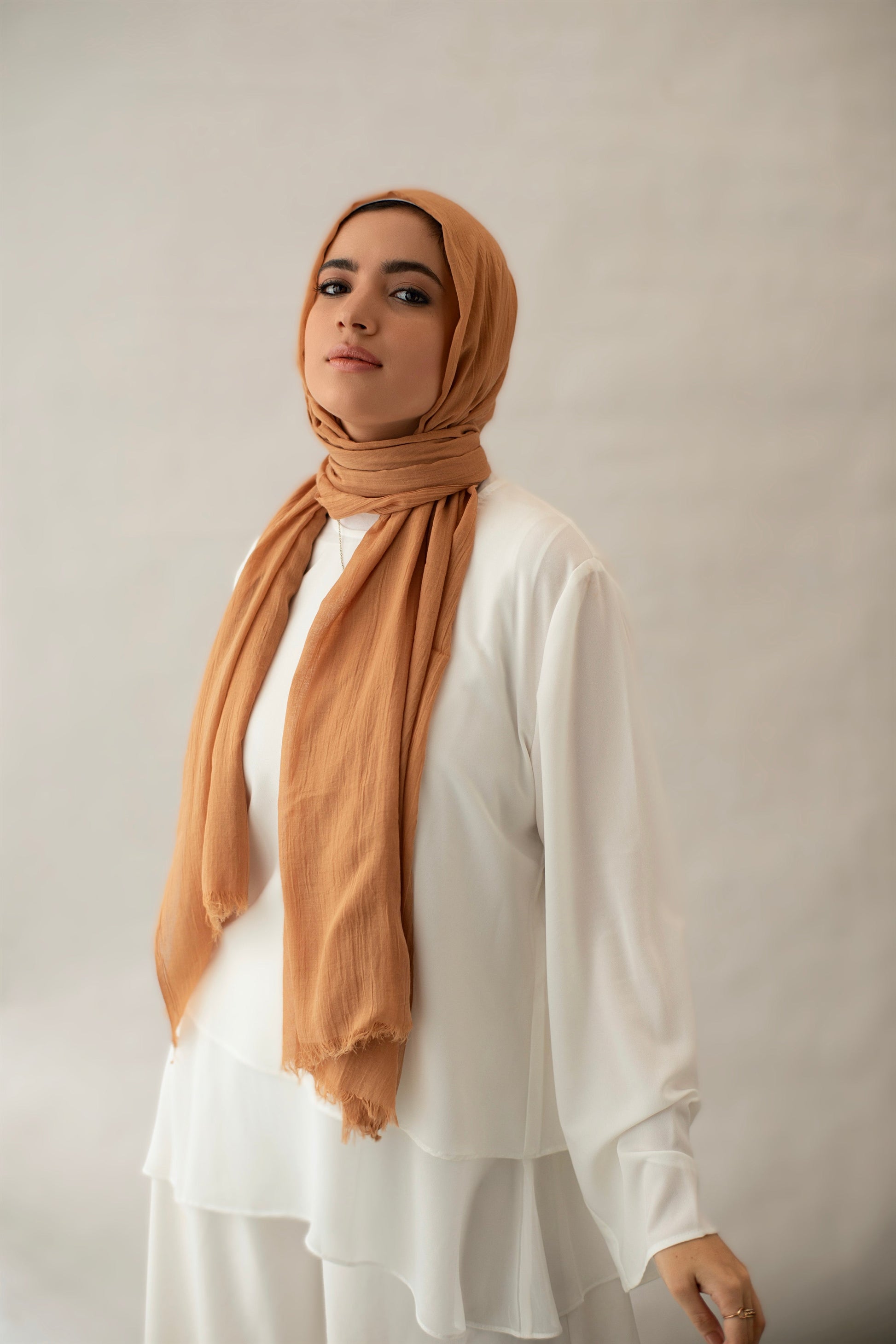 The Lace Garment Cotton Candies Scarf. Egyptian Cotton for Modern Modesty || Biscuit