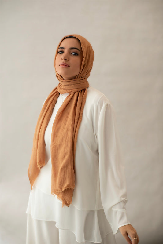 The Lace Garment Cotton Candies Scarf. Egyptian Cotton for Modern Modesty || Biscuit