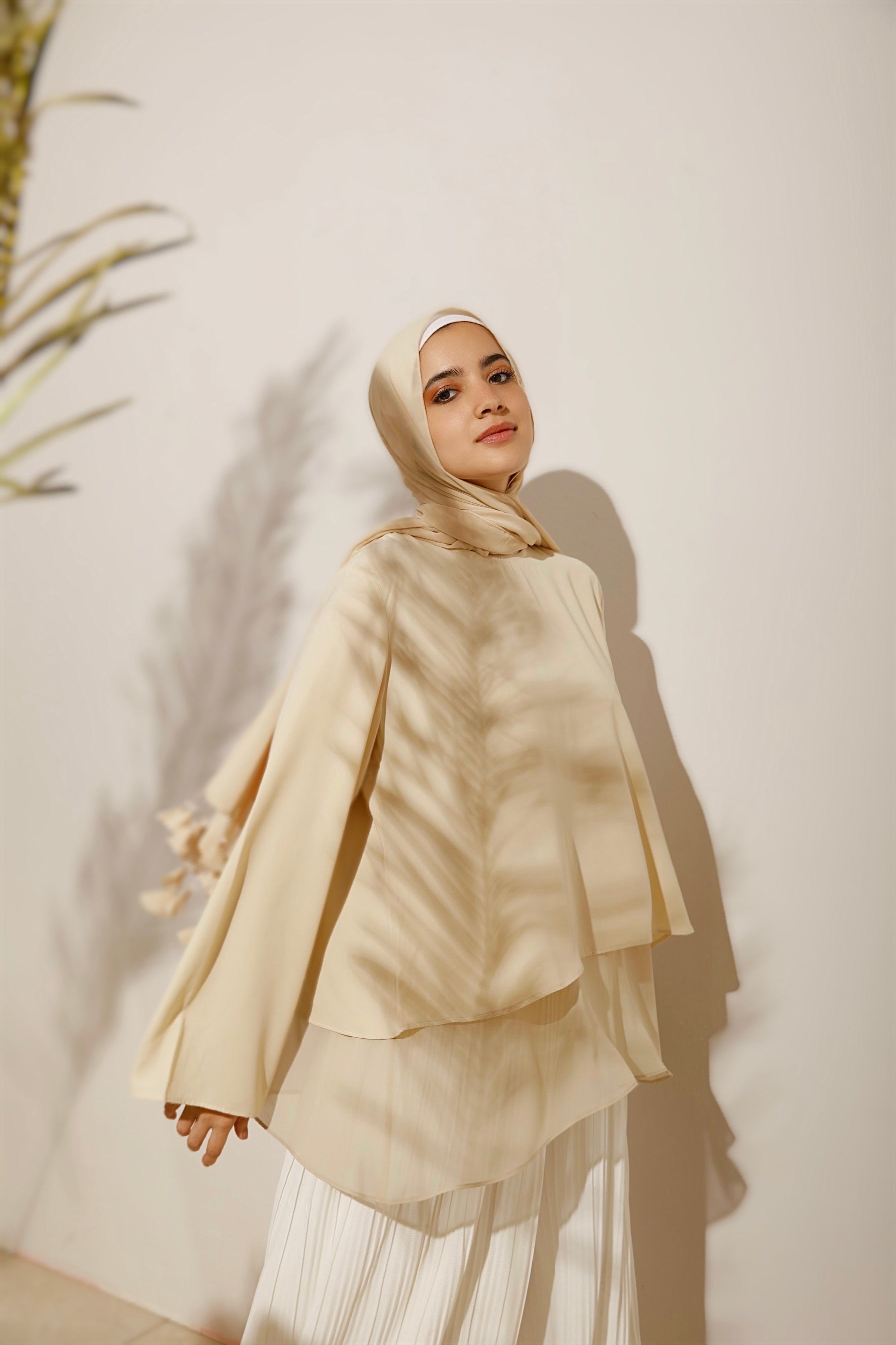 The Lace Garment Layer Up Blouse. Versatile and Chic; Comes in 7 colors || Beige