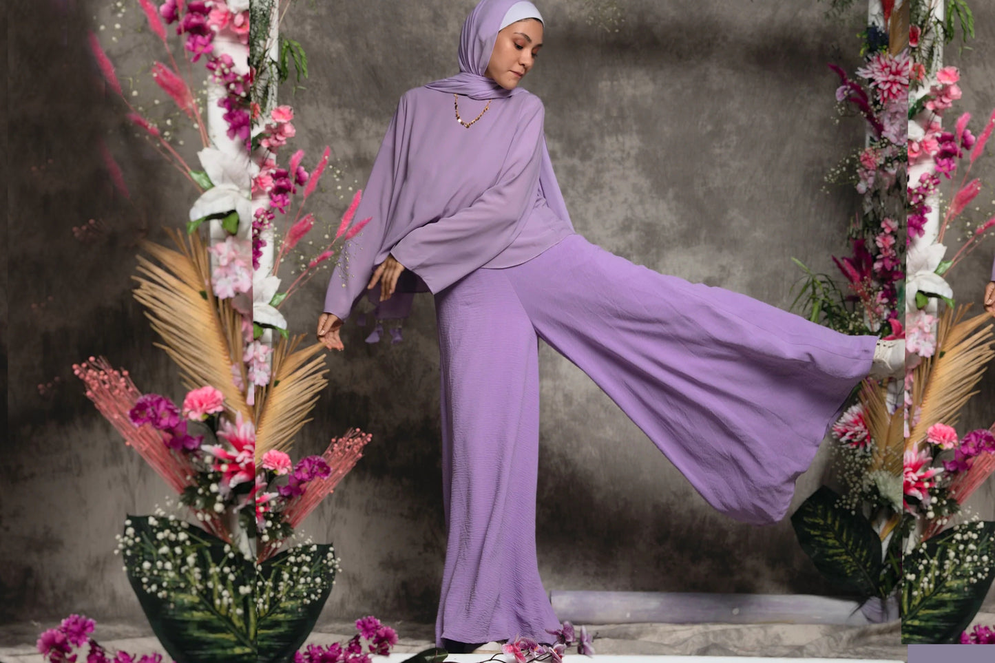 The Lace Garment Bouncy Pants || Lilac