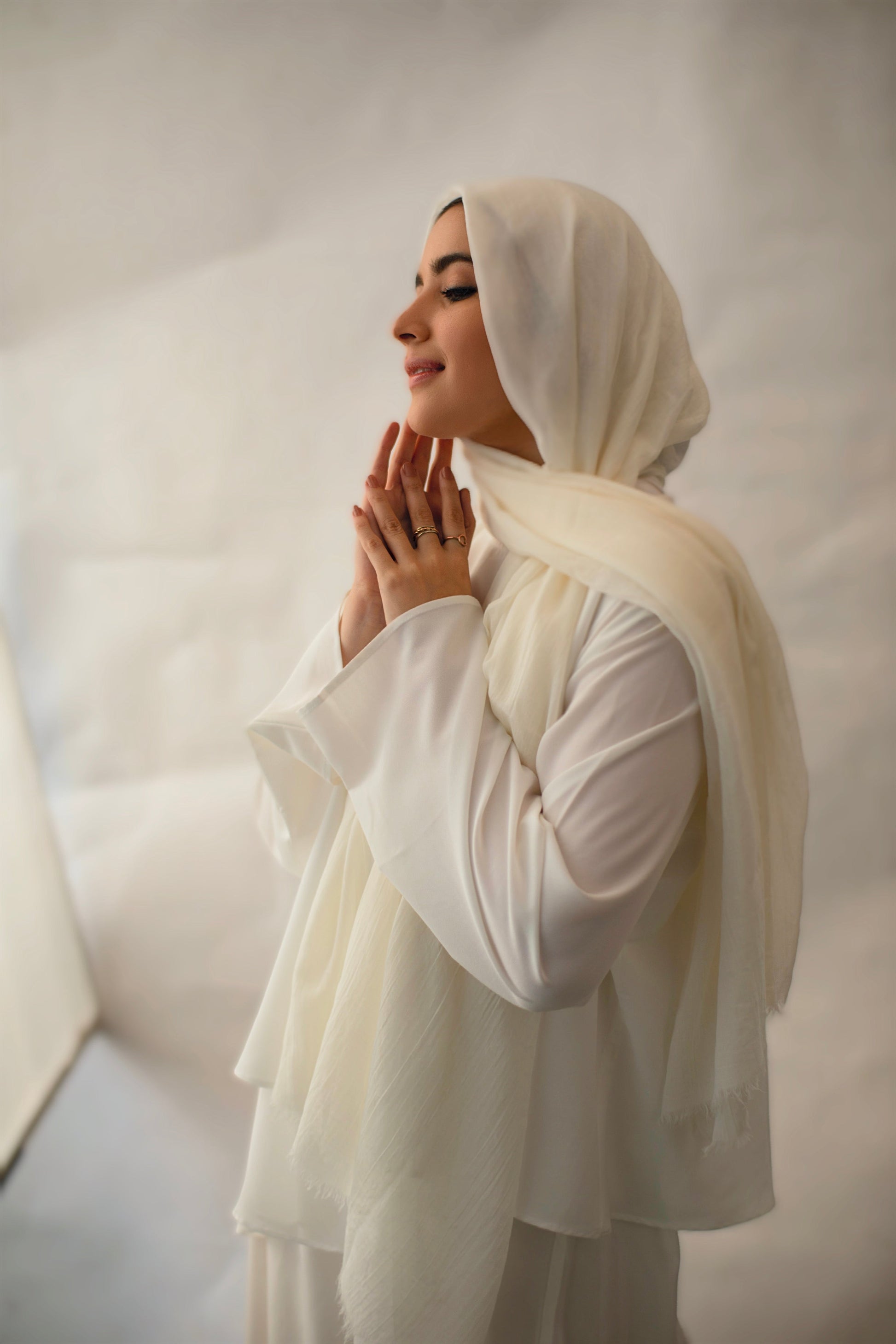 The Lace Garment Cotton Candies Scarf. Egyptian Cotton for Modern Modesty || Marshmallow