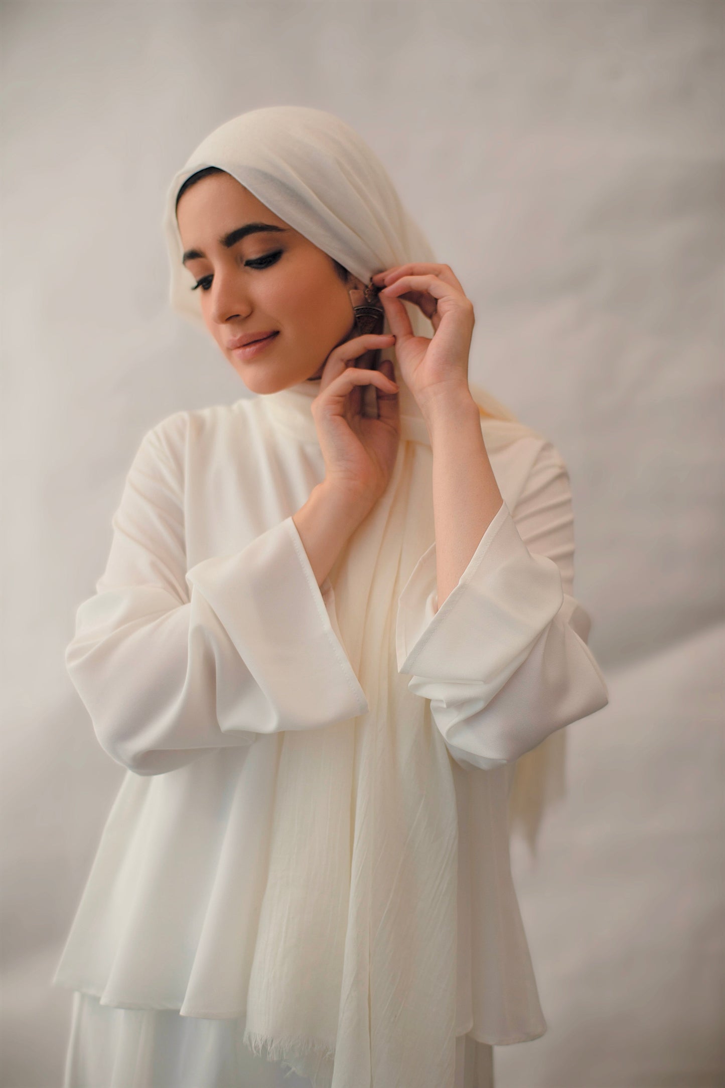 The Lace Garment Cotton Candies Scarf. Egyptian Cotton for Modern Modesty || Marshmallow