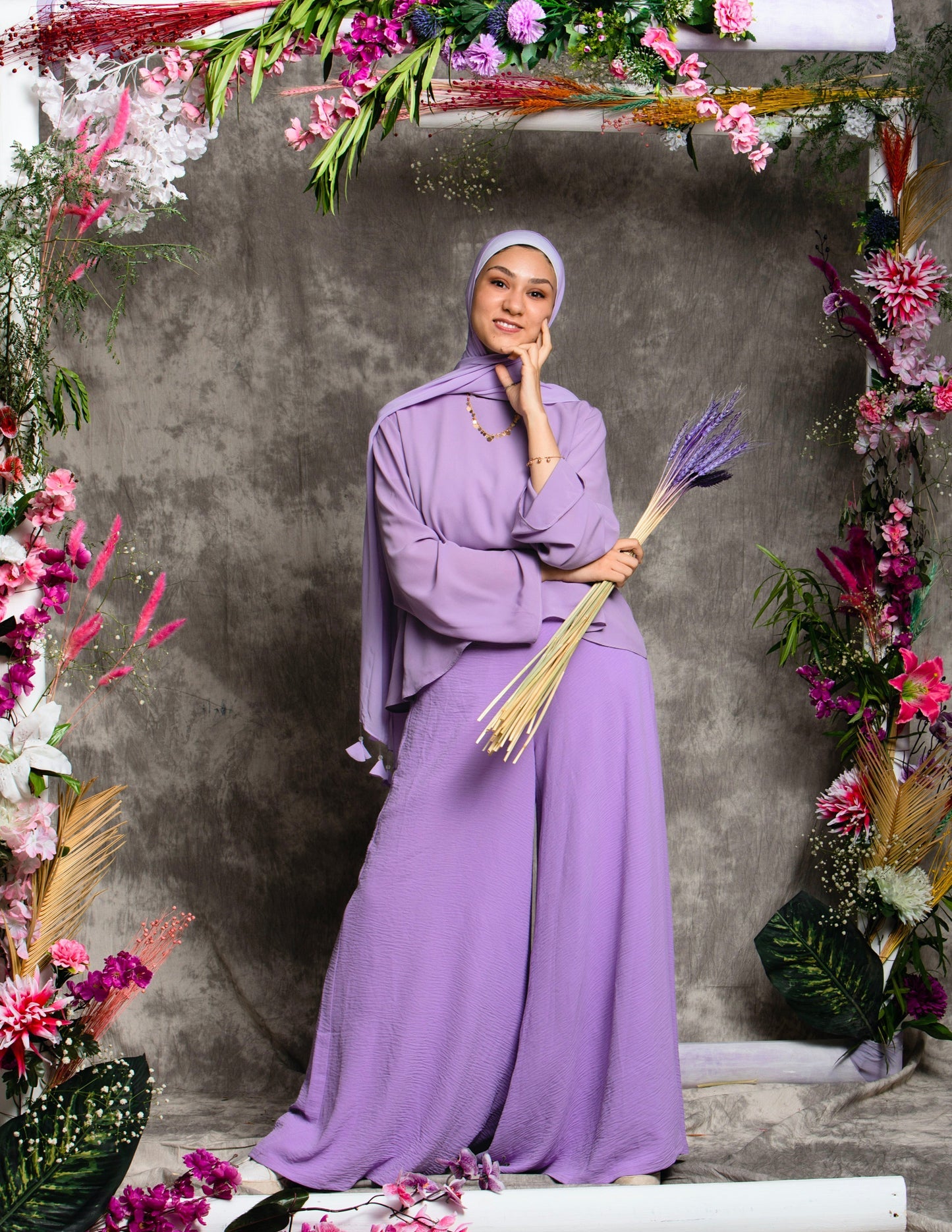 The Lace Garment Bouncy Pants || Lilac