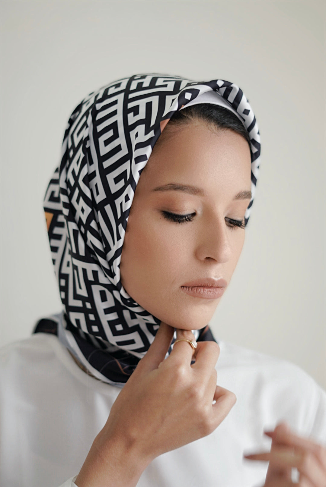 Arabic-Inspired Scarf by The Lace Garment - black-kufic ||