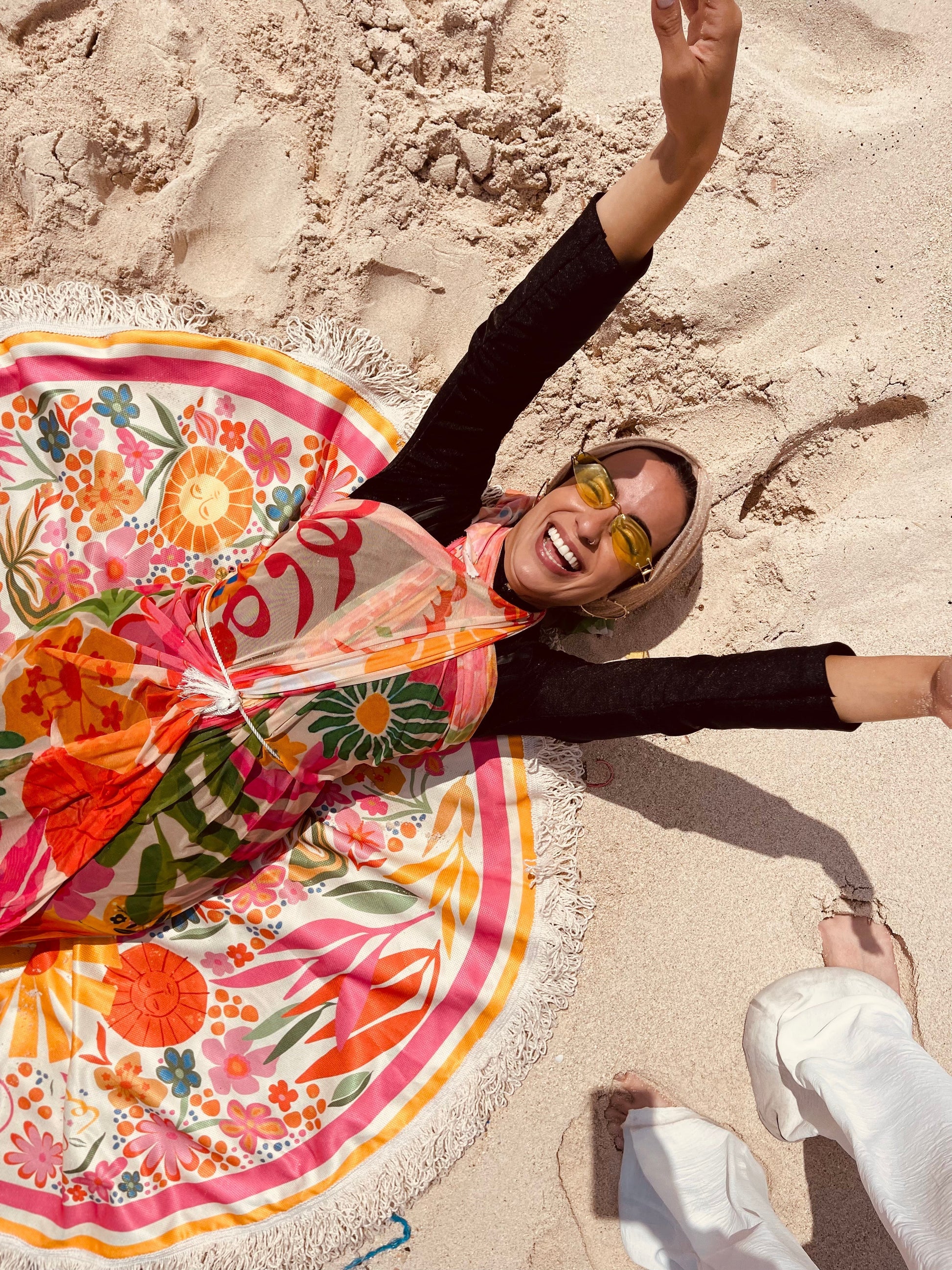 TLG Beach Coverup in Stretch Tulle, Vibrant and Modest, Approximately 59x79 inches