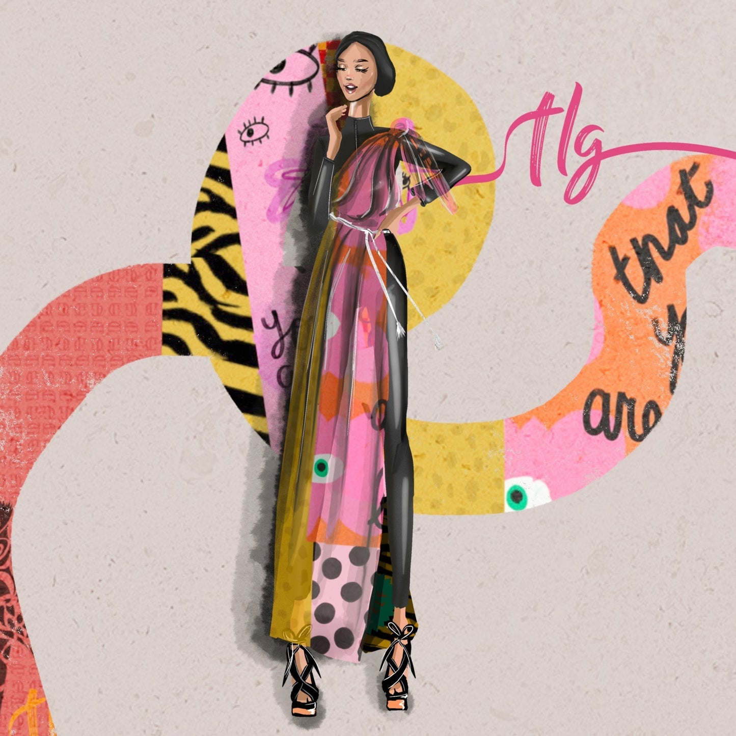 Empowered Coverup by TLG in Imported Stretch Tulle, Vibrant Prints, 59x79 inches ||