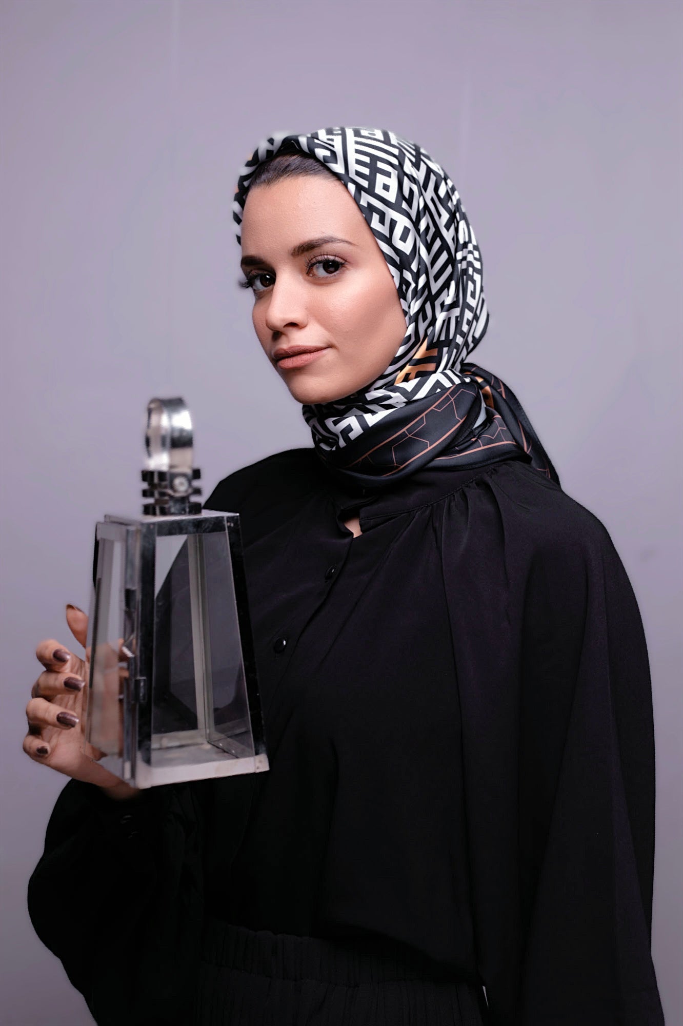 Arabic-Inspired Scarf by The Lace Garment - black-kufic ||